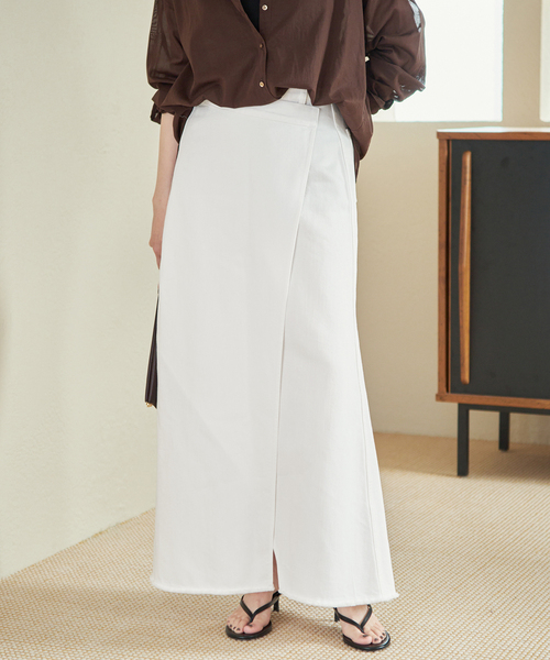 plage(プラージュ)の「Garment dye long スカート(スカート・レディース・ホワイト/ベージュ・38/36/34)」の5枚目の写真