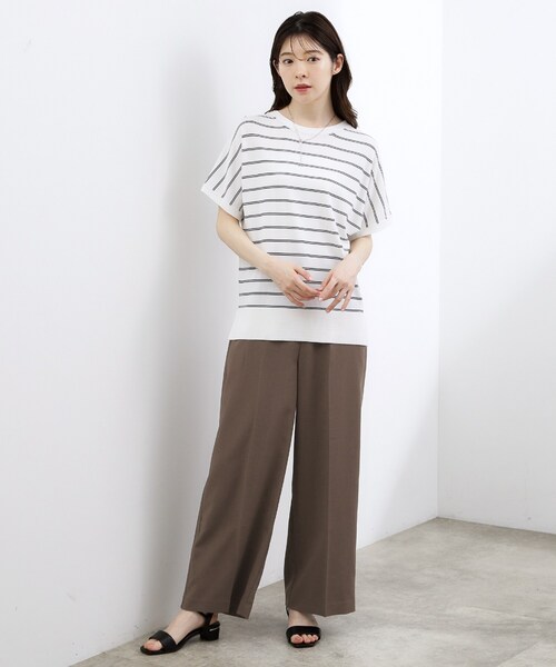 grove（グローブ）の「【貴島明日香さん着用】ディティールが際立つ、リネンライクワイドパンツ（その他パンツ・レディース・ライトベージュ/ブラウン系その他/ブラック・02/03/04/01/05）」の12枚目の写真