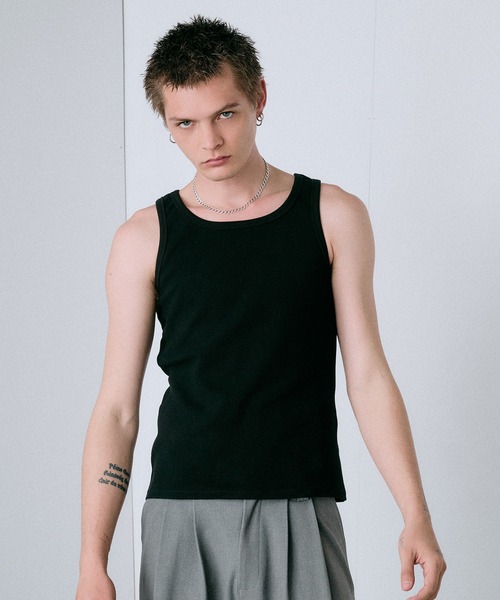 Regen Glanz(レーゲングランツ)の「modern standard rib tank top / モダンスタンダードリブタンクトップ(タンクトップ・メンズ・ブラック/ライトホワイト・MEDIUM/LARGE/SMALL)」の13枚目の写真