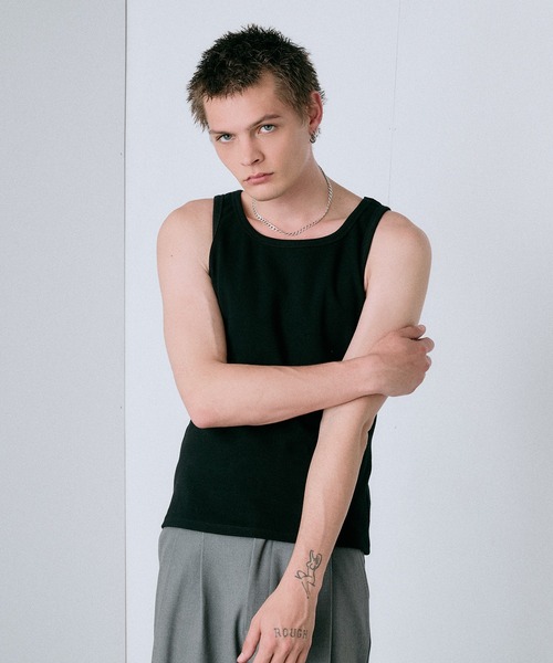 Regen Glanz(レーゲングランツ)の「modern standard rib tank top / モダンスタンダードリブタンクトップ(タンクトップ・メンズ・ブラック/ライトホワイト・MEDIUM/LARGE/SMALL)」の15枚目の写真