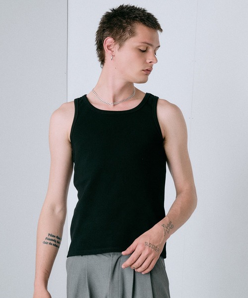 Regen Glanz(レーゲングランツ)の「modern standard rib tank top / モダンスタンダードリブタンクトップ(タンクトップ・メンズ・ブラック/ライトホワイト・MEDIUM/LARGE/SMALL)」の16枚目の写真