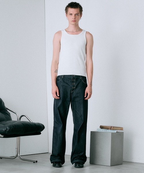 Regen Glanz(レーゲングランツ)の「modern standard rib tank top / モダンスタンダードリブタンクトップ(タンクトップ・メンズ・ブラック/ライトホワイト・MEDIUM/LARGE/SMALL)」の7枚目の写真