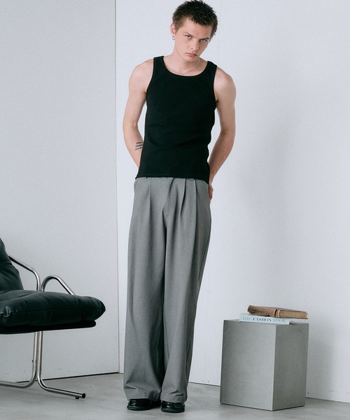 Regen Glanz(レーゲングランツ)の「modern standard rib tank top / モダンスタンダードリブタンクトップ(タンクトップ・メンズ・ブラック/ライトホワイト・MEDIUM/LARGE/SMALL)」の21枚目の写真