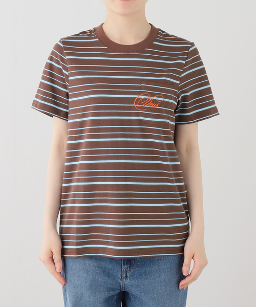 DEUS EX MACHINA(デウスエクスマキナ)の「DEUS/デウスエクスマキナ Pierre Stripe Tee(Tシャツ/カットソー・レディース・アイボリー/ブラウン・FREE)」の2枚目の写真