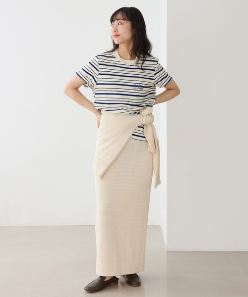 DEUS EX MACHINA(デウスエクスマキナ)の「DEUS/デウスエクスマキナ Pierre Stripe Tee(Tシャツ/カットソー・レディース・アイボリー/ブラウン・FREE)」の3枚目の写真