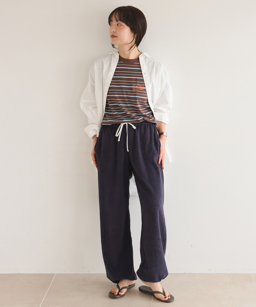 DEUS EX MACHINA(デウスエクスマキナ)の「DEUS/デウスエクスマキナ Pierre Stripe Tee(Tシャツ/カットソー・レディース・アイボリー/ブラウン・FREE)」の10枚目の写真