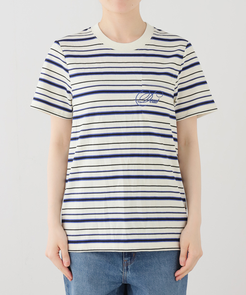 DEUS EX MACHINA(デウスエクスマキナ)の「DEUS/デウスエクスマキナ Pierre Stripe Tee(Tシャツ/カットソー・レディース・アイボリー/ブラウン・FREE)」の11枚目の写真