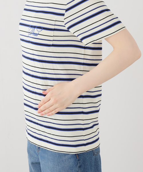 DEUS EX MACHINA(デウスエクスマキナ)の「DEUS/デウスエクスマキナ Pierre Stripe Tee(Tシャツ/カットソー・レディース・アイボリー/ブラウン・FREE)」の14枚目の写真