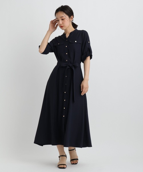 Andemiu(アンデミュウ)の「【WEB限定】キンボタンサファリワンピース半袖685208(ワンピース・レディース・チャコールグレー/ブラウン/ネイビー・FREE)」の11枚目の写真