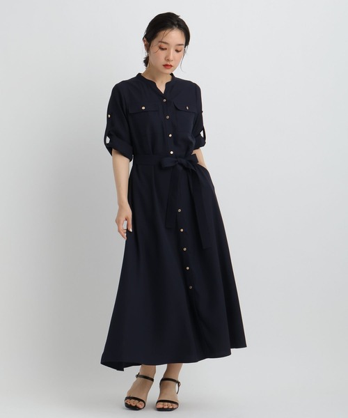 Andemiu(アンデミュウ)の「【WEB限定】キンボタンサファリワンピース半袖685208(ワンピース・レディース・チャコールグレー/ブラウン/ネイビー・FREE)」の12枚目の写真