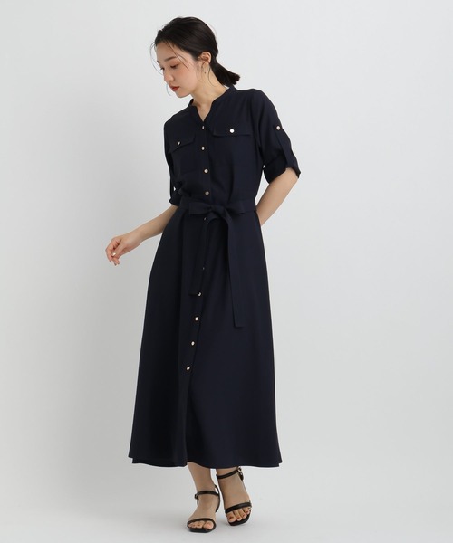 Andemiu(アンデミュウ)の「【WEB限定】キンボタンサファリワンピース半袖685208(ワンピース・レディース・チャコールグレー/ブラウン/ネイビー・FREE)」の13枚目の写真