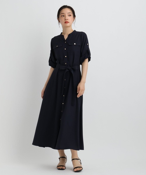 Andemiu(アンデミュウ)の「【WEB限定】キンボタンサファリワンピース半袖685208(ワンピース・レディース・チャコールグレー/ブラウン/ネイビー・FREE)」の14枚目の写真