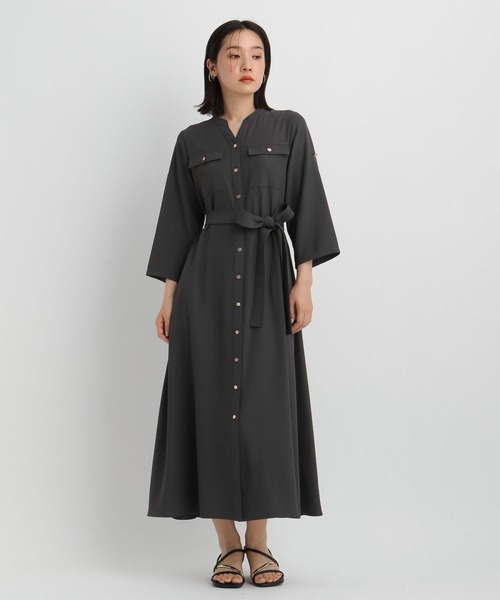 Andemiu(アンデミュウ)の「【WEB限定】キンボタンサファリワンピース半袖685208(ワンピース・レディース・チャコールグレー/ブラウン/ネイビー・FREE)」の15枚目の写真