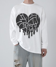 【SIDEWAY STANCE】ドリップロゴハート 長袖Tシャツ