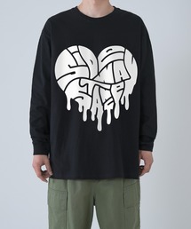 【SIDEWAY STANCE】ドリップロゴハート 長袖Tシャツ