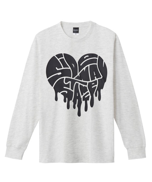 SIDEWAY STANCE(サイドウェイスタンス)の「【SIDEWAY STANCE】ドリップロゴハート 長袖Tシャツ(Tシャツ/カットソー・メンズ・ホワイト/ブラック/オートミール・LARGE/MEDIUM/SMALL/X-LARGE)」の4枚目の写真