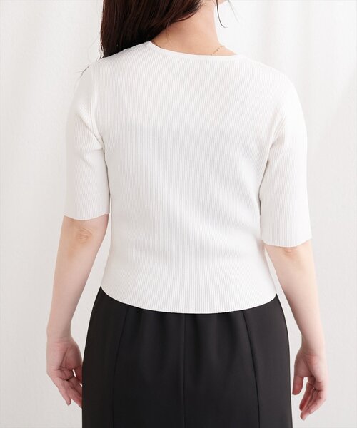 natural couture(ナチュラルクチュール)の「前あき風レースニット(ニット/セーター・レディース・ライトグレー/ミント/ベージュ/オフホワイト/ブラック・FREE)」の12枚目の写真