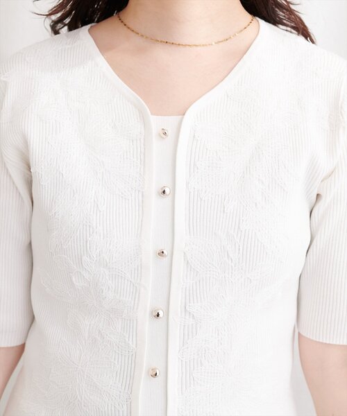 natural couture(ナチュラルクチュール)の「前あき風レースニット(ニット/セーター・レディース・ライトグレー/ミント/ベージュ/オフホワイト/ブラック・FREE)」の13枚目の写真