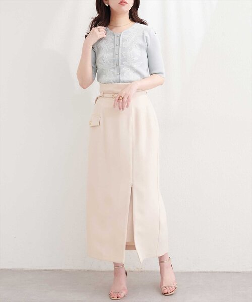 natural couture(ナチュラルクチュール)の「前あき風レースニット(ニット/セーター・レディース・ライトグレー/ミント/ベージュ/オフホワイト/ブラック・FREE)」の20枚目の写真
