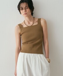 qualite | 【接触冷感・セットアップ対応】レーヨンストレッチニットノースリーブ(Tシャツ/カットソー)