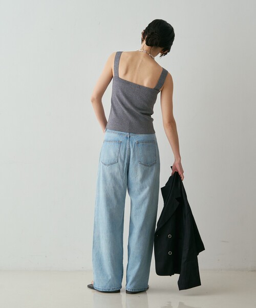 qualite(カリテ)の「【接触冷感・セットアップ対応】レーヨンストレッチニットノースリーブ 夏服 キャミソール きれいめ(Tシャツ/カットソー・レディース・グレー系その他2/ダークベージュ・フリー)」の8枚目の写真