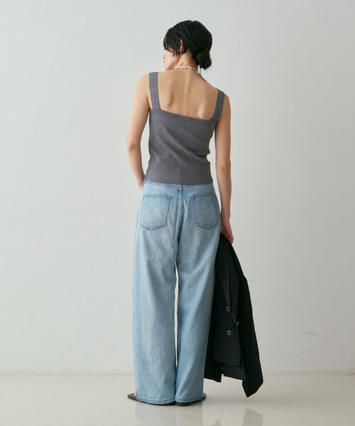 qualite(カリテ)の「【接触冷感・セットアップ対応】レーヨンストレッチニットノースリーブ 夏服 キャミソール きれいめ(Tシャツ/カットソー・レディース・グレー系その他2/ダークベージュ・フリー)」の9枚目の写真
