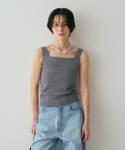 qualite(カリテ)の「【接触冷感・セットアップ対応】レーヨンストレッチニットノースリーブ 夏服 キャミソール きれいめ(Tシャツ/カットソー・レディース・グレー系その他2/ダークベージュ・フリー)」の10枚目の写真