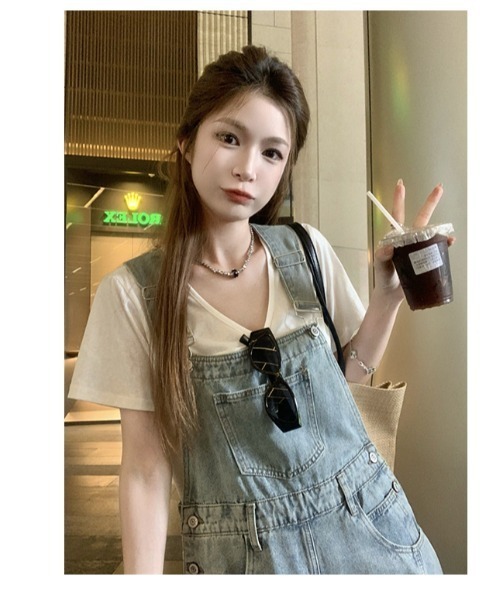 witch(ウイッチ)の「デニムカーブペインターオーバーオール(サロペット/オーバーオール・レディース・ブルー・S/M/L)」の9枚目の写真