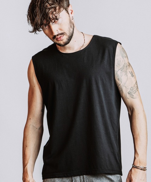 NO ID.(ノーアイディ)の「【NO ID.】Sleeveless Pullover / スリーブレス プルオーバー(Tシャツ/カットソー・メンズ・ホワイト/ブラック/グレー・ONE SIZE)」の1枚目の写真