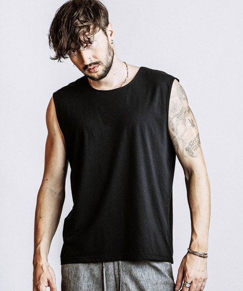 NO ID.(ノーアイディ)の「【NO ID.】Sleeveless Pullover / スリーブレス プルオーバー(Tシャツ/カットソー・メンズ・ホワイト/ブラック/グレー・ONE SIZE)」の8枚目の写真
