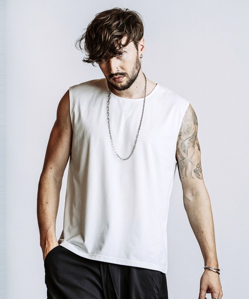 NO ID.(ノーアイディ)の「【NO ID.】Sleeveless Pullover / スリーブレス プルオーバー(Tシャツ/カットソー・メンズ・ホワイト/ブラック/グレー・ONE SIZE)」の14枚目の写真