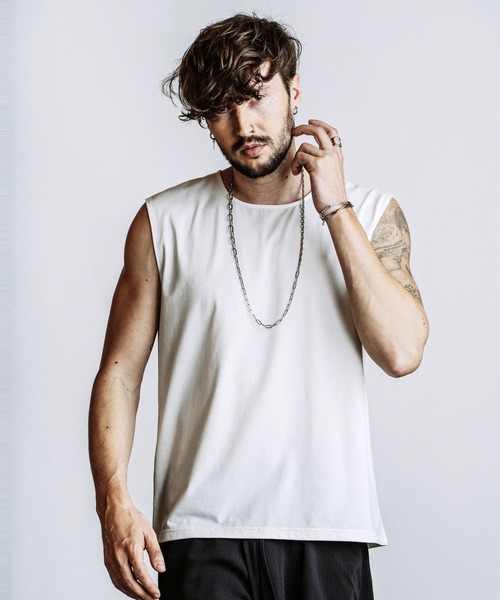 NO ID.(ノーアイディ)の「【NO ID.】Sleeveless Pullover / スリーブレス プルオーバー(Tシャツ/カットソー・メンズ・ホワイト/ブラック/グレー・ONE SIZE)」の4枚目の写真