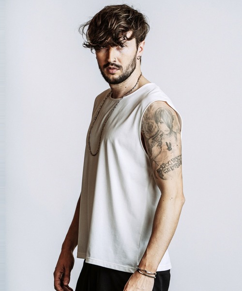 NO ID.(ノーアイディ)の「【NO ID.】Sleeveless Pullover / スリーブレス プルオーバー(Tシャツ/カットソー・メンズ・ホワイト/ブラック/グレー・ONE SIZE)」の16枚目の写真