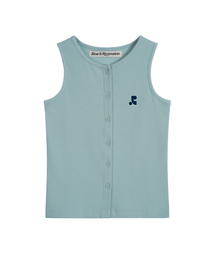 SLEEVELESS CARDIGAN - MINT BLUE