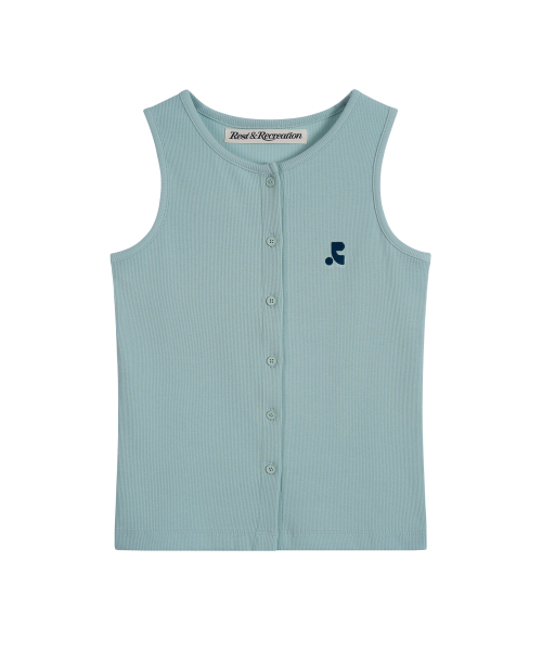 Rest&Recreation(レストアンドレクリエーション)の「SLEEVELESS CARDIGAN - MINT BLUE(Tシャツ/カットソー・レディース・その他・ONE)」の1枚目の写真