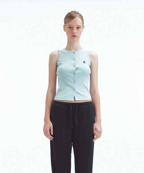 Rest&Recreation(レストアンドレクリエーション)の「SLEEVELESS CARDIGAN - MINT BLUE(Tシャツ/カットソー・レディース・その他・ONE)」の3枚目の写真