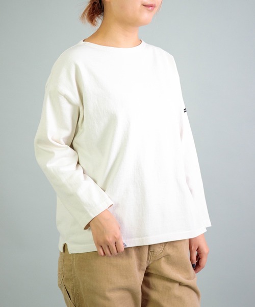OMNIGOD womens / オムニゴッド] 8/天竺 ボートネックマニッシュT
