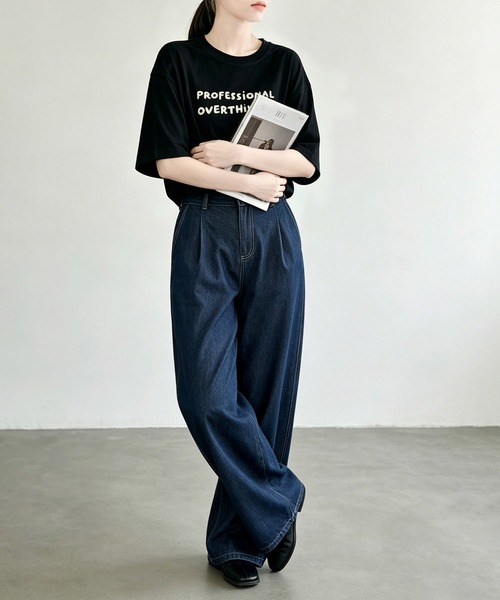 aimoha（アイモハ）の「刺繍風カジュアルロゴプリントTシャツ（Tシャツ/カットソー・レディース・ブラック/ライトグレー/ホワイト・FREE）」の10枚目の写真