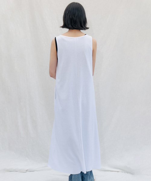 STEP AROUND(ステップアラウンド)の「Waffle Jersey Henley Sleeveless Dress_WHITE(ワンピース・レディース・その他・FREE)」の3枚目の写真