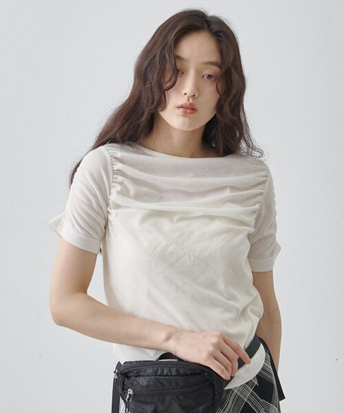 COLONY 2139（コロニートゥーワンスリーナイン）の「ギャザーTシャツ（Tシャツ/カットソー・レディース・ピンク/イエロー/ブラック/ホワイト・FREE）」の11枚目の写真