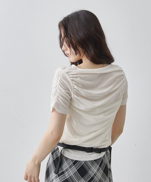 COLONY 2139（コロニートゥーワンスリーナイン）の「ギャザーTシャツ（Tシャツ/カットソー・レディース・ピンク/イエロー/ブラック/ホワイト・FREE）」の18枚目の写真