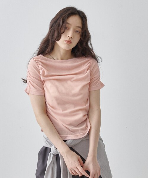 COLONY 2139（コロニートゥーワンスリーナイン）の「ギャザーTシャツ（Tシャツ/カットソー・レディース・ピンク/イエロー/ブラック/ホワイト・FREE）」の8枚目の写真