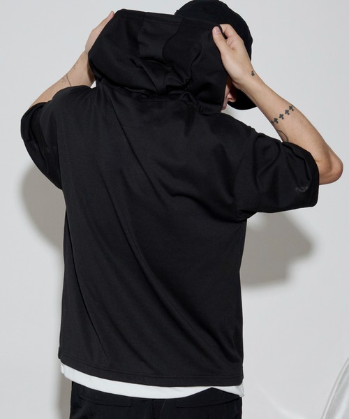 WEGO(ウィゴー)の「WEGO/フェイクレイヤードTパーカー(Tシャツ/カットソー・メンズ・ブラック/ブラウン/ネイビー・LARGE/MEDIUM)」の5枚目の写真