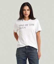 Regular Text T-Shirt/レギュラーフィットメッセージグラフィックTシャツ