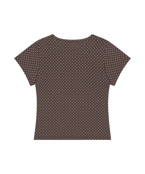 ILLIGO(イリゴ)の「129ロゴパッチフィッテッドTシャツブラウンドット(Tシャツ/カットソー・レディース・その他・OS)」の5枚目の写真
