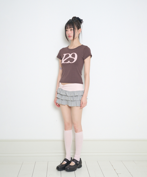 ILLIGO(イリゴ)の「129ロゴパッチフィッテッドTシャツブラウンドット(Tシャツ/カットソー・レディース・その他・OS)」の10枚目の写真