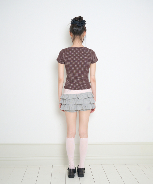 ILLIGO(イリゴ)の「129ロゴパッチフィッテッドTシャツブラウンドット(Tシャツ/カットソー・レディース・その他・OS)」の11枚目の写真
