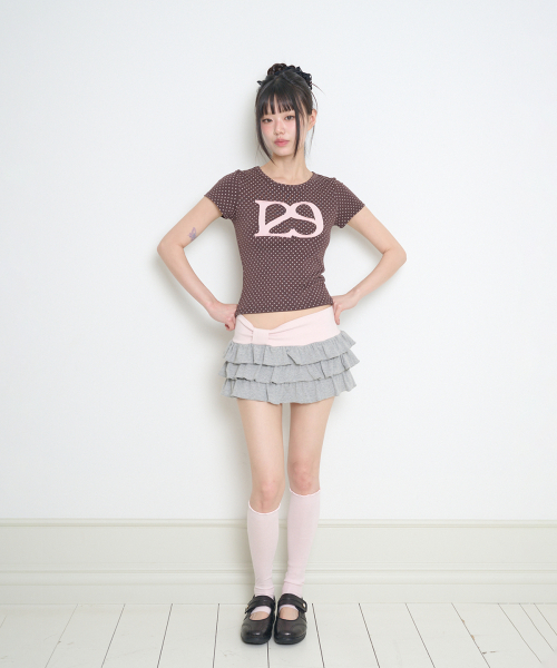 ILLIGO(イリゴ)の「129ロゴパッチフィッテッドTシャツブラウンドット(Tシャツ/カットソー・レディース・その他・OS)」の12枚目の写真