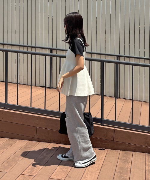 ISOOK(アイスー)の「【ISOOK / アイスー】ニットペプラムキャミソール / キャミビスチェ チュニック レイヤード 重ね着 総針編み サマーニット ZOZOTOWN限定(キャミソール・レディース・ブラック/アイボリー・FREE)」の20枚目の写真