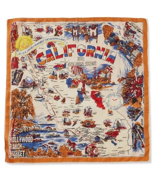 HOLLYWOOD RANCH MARKET(ハリウッドランチマーケット)の「BINDU ・HOLLYWOOD RANCH MARKET /CALIFORNIA MAP バンダナ(バンダナ/スカーフ・メンズ・その他・ONE SIZE)」の1枚目の写真